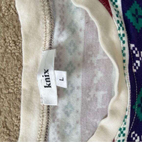 Knix Multicolor Christmas Holiday Joggers Pajamas Loungewear Cotton Set - Picture 6 of 8